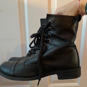 Black combat boots